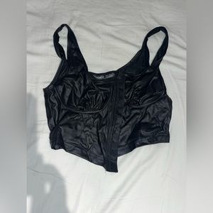 Faux leather crop top